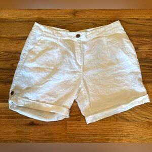 Eileen Fisher White Linen Shorts Crisp Summer Style